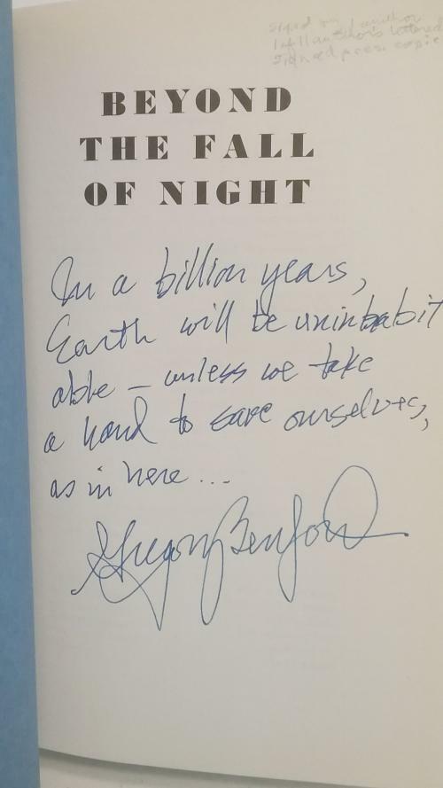 Beyond the Fall of Night by Arthur C. Clarke & Gregory Benford (1st Ed) Signed
