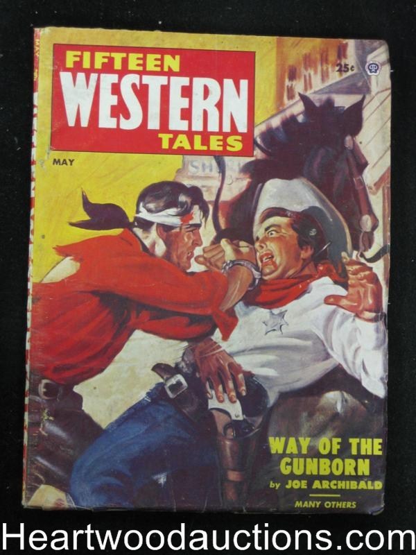 Fifteen Western Tales May 1953 Fist Fight cvr Joe Archibald - High Grade