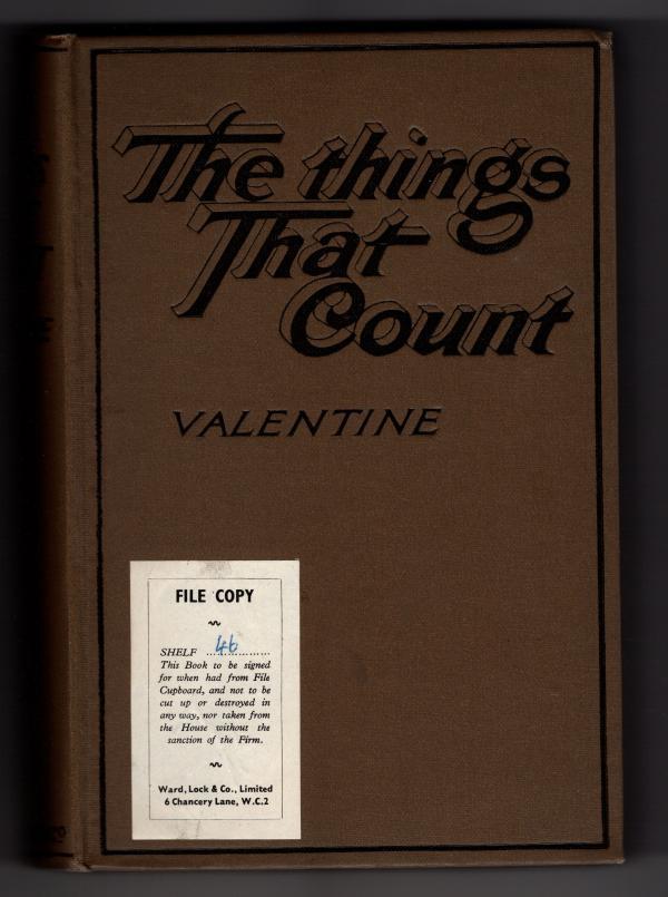 The Things That Count by Valentine (First Edition) Publisher's File Copy w/DJ
