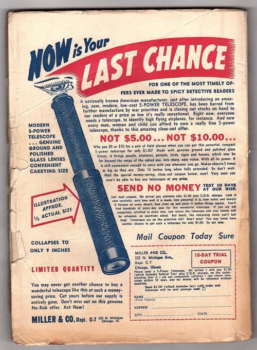 Spicy Detective Dec 1942 Allen Anderson GGA Cvr Robert L Bellem - Pulp