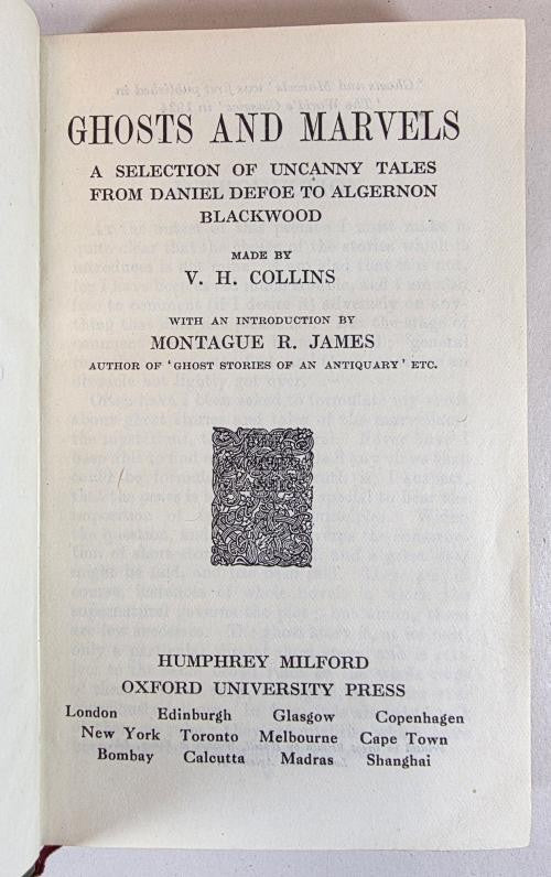 Ghosts and Marvels by V.H. Collins (First Edition) Scarce