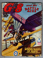 G-8 Battle Aces Aug 1943 Leo Morey illus.; Winged Beasts of Death