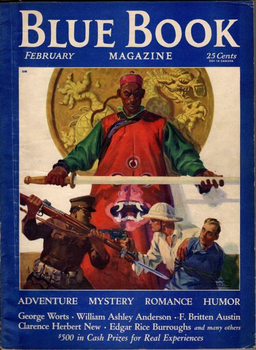 Blue Book Feb 1932 Laurence Herndon Cvr; Burroughs- Tarzan; George F. Worts