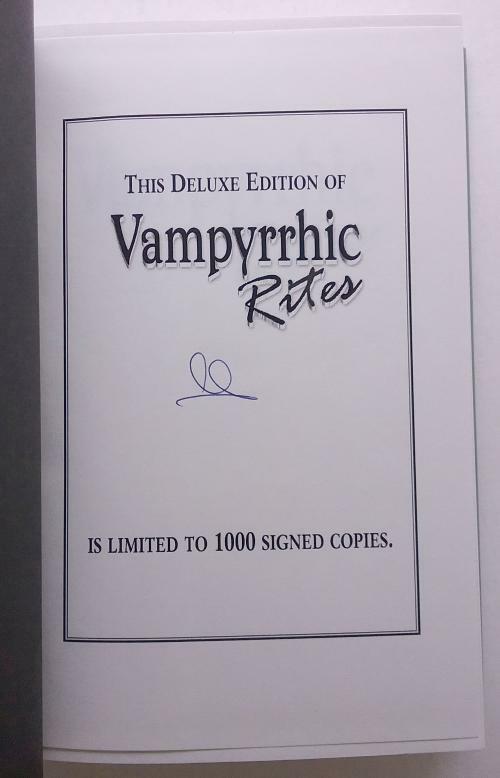 Vampyrrhic Rites by Simon Clark (First U.S.) Limited Edition Signed