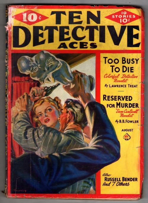Ten Detective Aces Aug 1939 Pulp Norman Saunders Cvr; Lawrence Treat Baxter N...