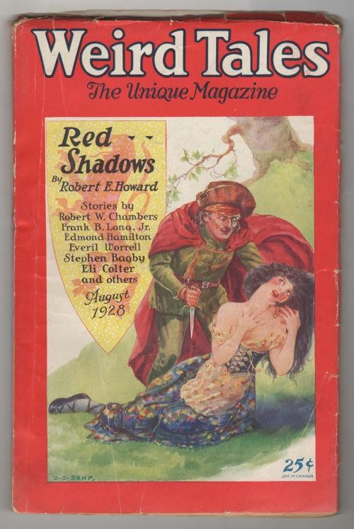 Weird Tales Aug 1928 C.C. Senf Cvr; First Tennessee Williams; 1st Soloman Kane