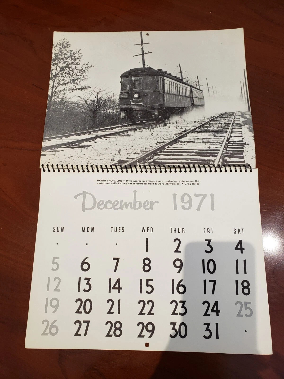 7 Vintage Electric Railroad Calendars, Golden West Books 1971, 1972, 1977, 1978