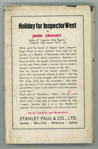Holiday for Inspector West by John Creasey (First Edition)