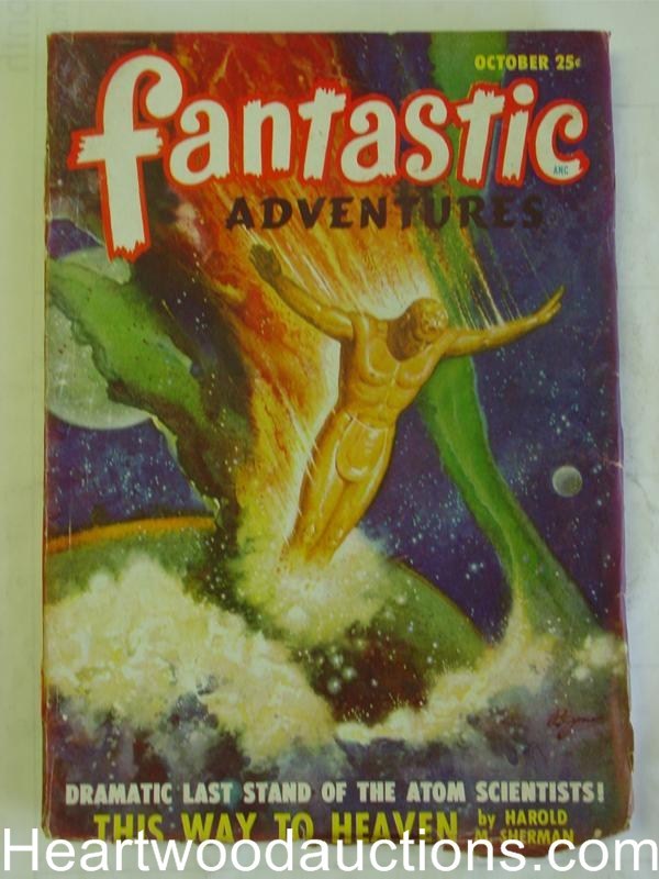 Fantastic Adventures Oct  1948 Last stand of the Atomic Scientists - High Grade
