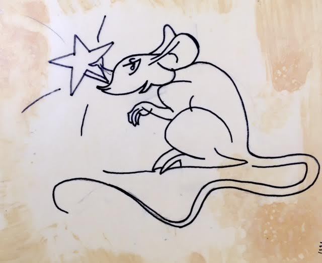 Hannes Bok Original Art - 6-1/2" x 5-1/2" Bok's Iconic Mouse