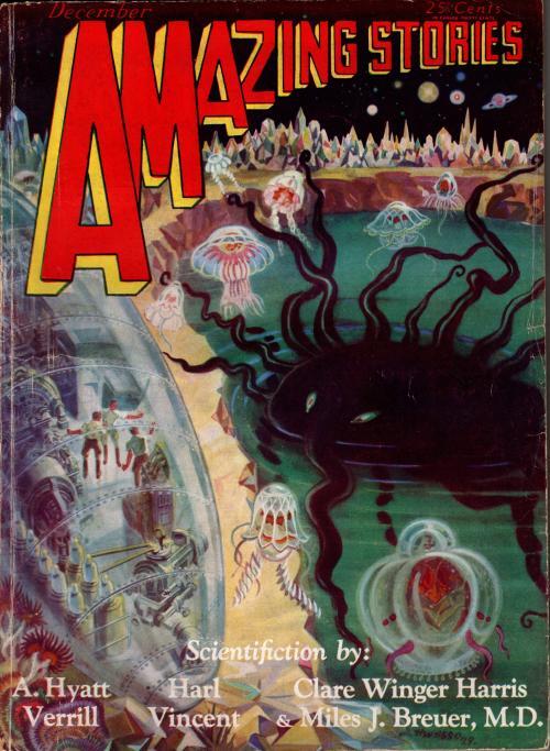 Amazing Stories Dec 1929 Weeso Cvr; Morey; Otis Adelbert Kline; A. Hyatt Verrill