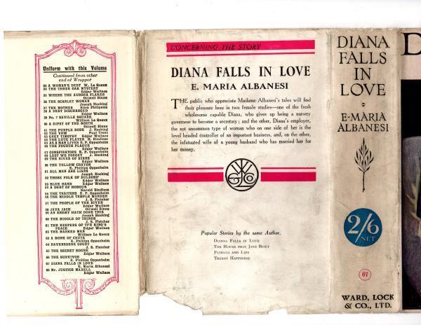 Diana Falls in Love by E. Maria Albanesi (Rare DJ) Publisher's Copy
