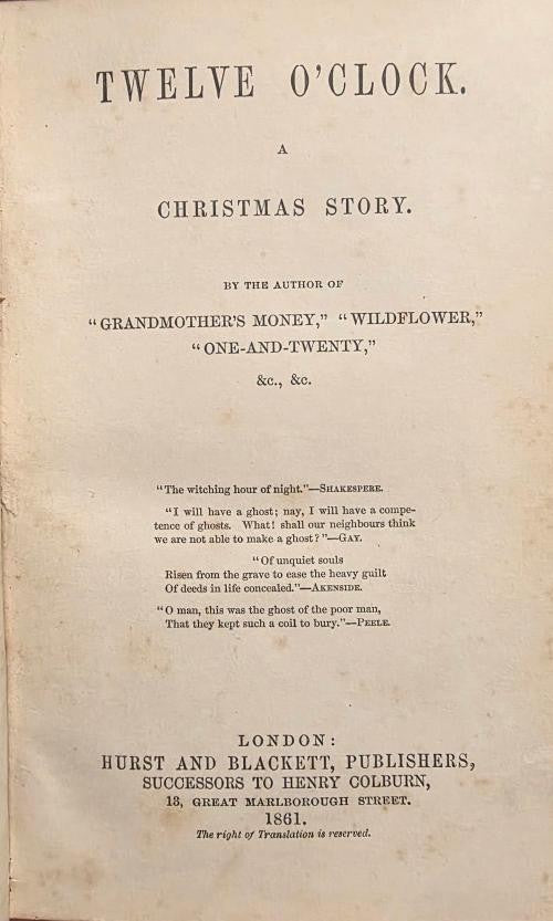 Twelve O'Clock: A Christmas Story by F.W. Robinson