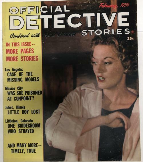 Official Detective Stories February 1959 Bad Girl Cover