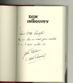 Din of Inequity by Mark Denning (First Edition) Signed, Otto Penzler's Copy