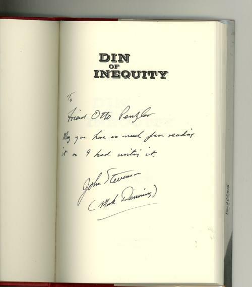 Din of Inequity by Mark Denning (First Edition) Signed, Otto Penzler's Copy