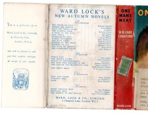 One Man's Meat by W. H. Land Crauford (First Edition) Hubin File Copy