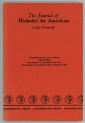 The Journal of Nicholas the American by Leigh Kennedy (Proof)