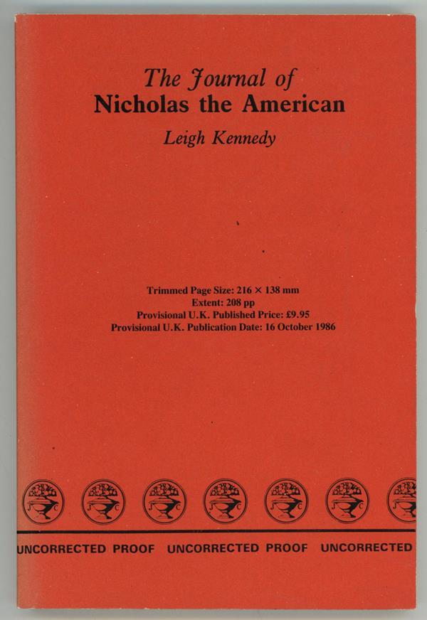 The Journal of Nicholas the American by Leigh Kennedy (Proof)
