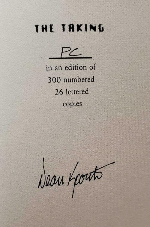 The Taking by Dean Koontz (Limited Edition) Signed
