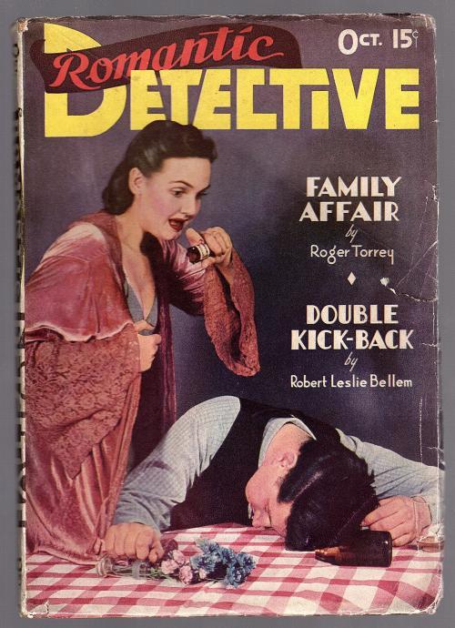 Romantic Detective October 1938 Poison cover, Roger Torrey - Pulp