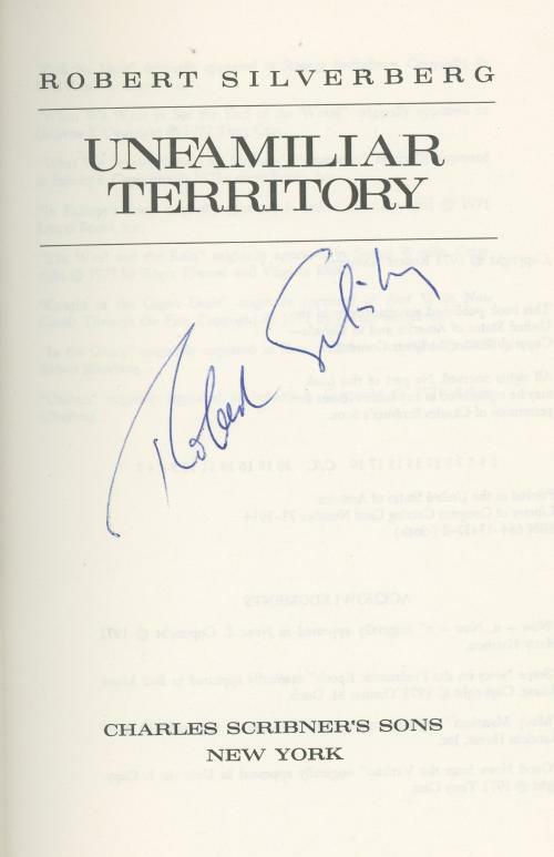 Unfamiliar Territory by Robert Silverberg Signed