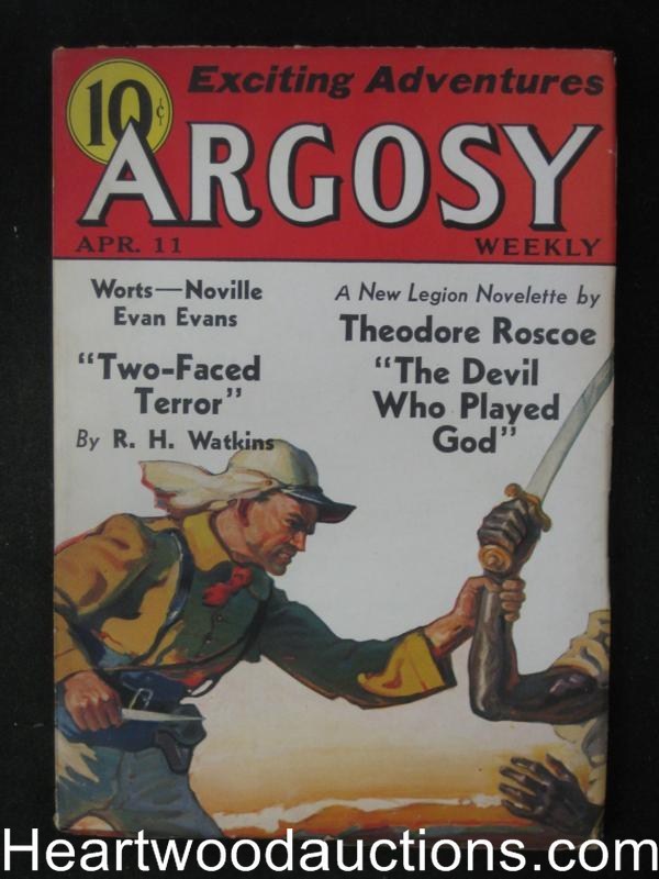 Argosy Apr 11, 1936 Worts,Foreign Legion Cvr - Ultra High Grade