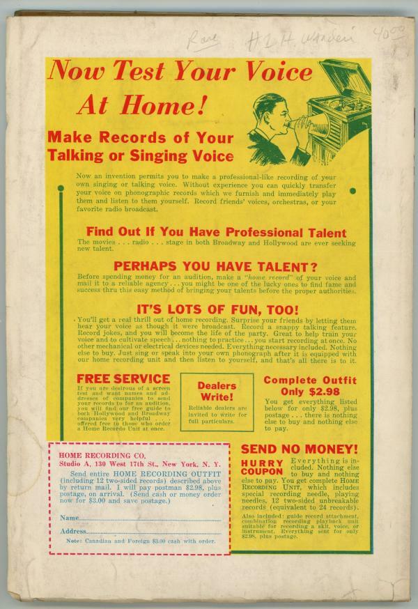 Candid Detective Nov 1938 Robert A Garron Pulp
