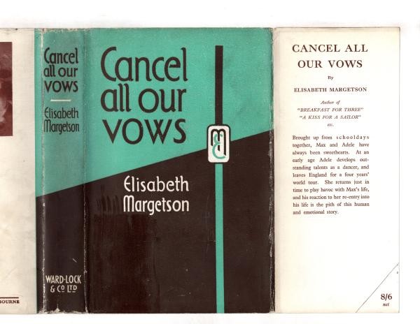 Cancel All Our Vows by Elisabeth Margetson (First Edition) Ward File Copy