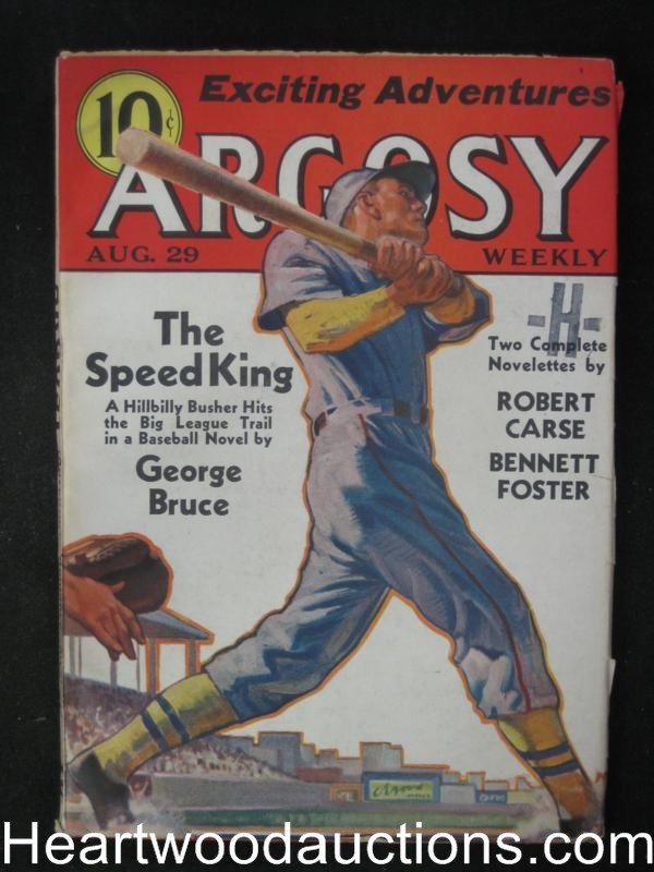 Argosy Aug 29, 1936 Baseball Cvr, Johnston McCulley - High Grade