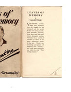 Leaves of Memory by Valentine (First Edition) Ward Lock File Copy