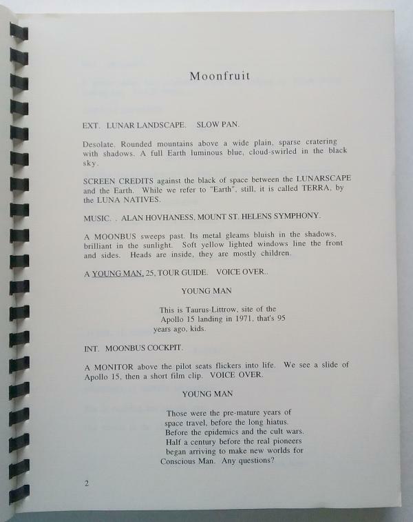 Moonfruit (Script) Sixth Draft, Special Presentation Copy by Roger Weir Signed