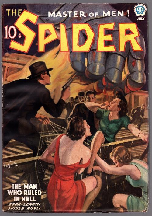 The Spider Jul 1937 John Newton Howitt Cvr Norvell Page returns - Pulp