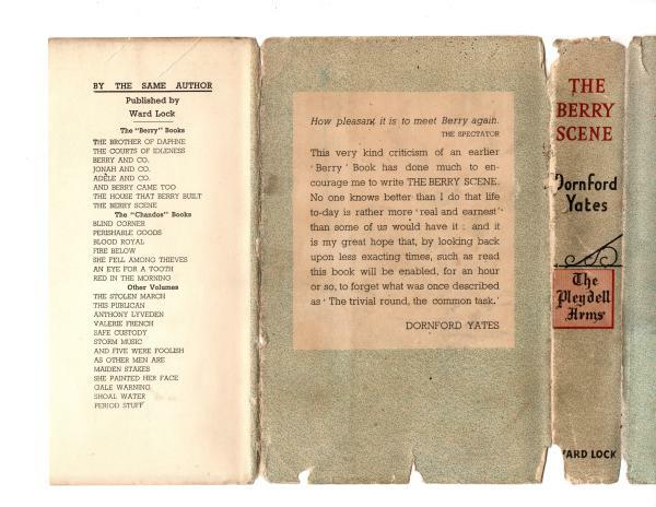 The Berry Scene by Dornford Yates (First Edition) File Copy