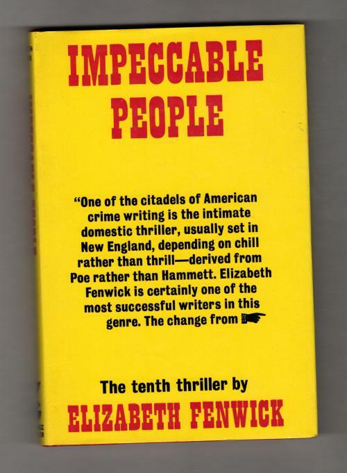 Impeccable People by Elizabeth Fenwick (First UK Edition) Gollancz File Copy