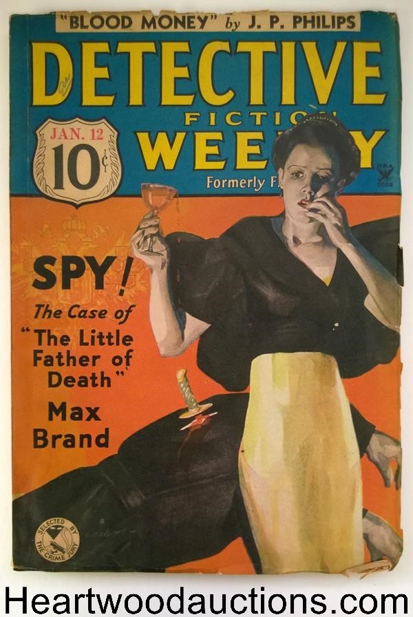 "Detective Fiction Weekly" Jan 12 1935 Max Brand Cvr; Leinster - High Grade