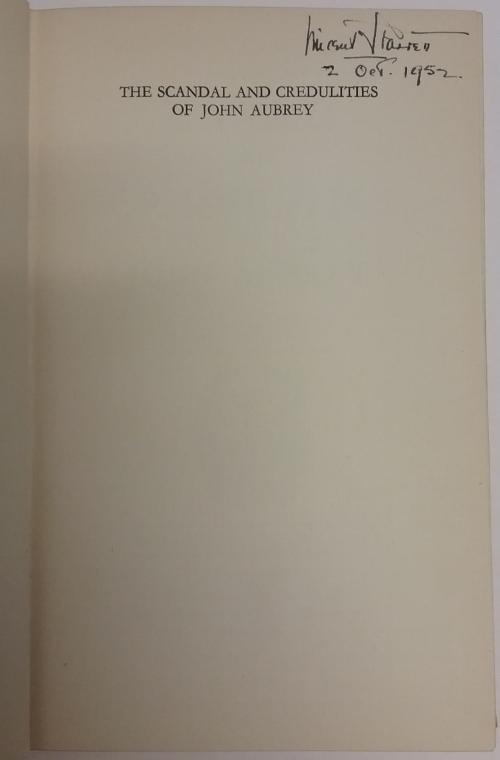 The Scandal and Credulities of John Aubrey by John Collier (1st UK) Signed St...