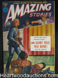 Amazing Stories April 1951 Bizarre Cvr Gladiator with a ray Gun, Asimov
