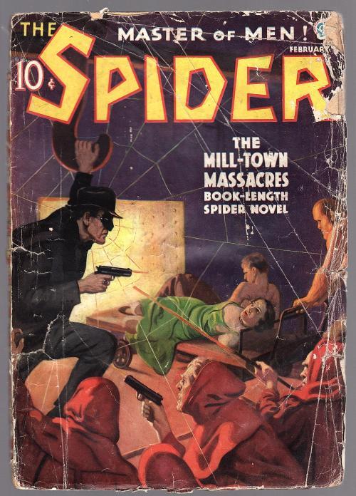 The Spider February 1937 John Howitt Bondage Cover, Frank Gruber - Pulp