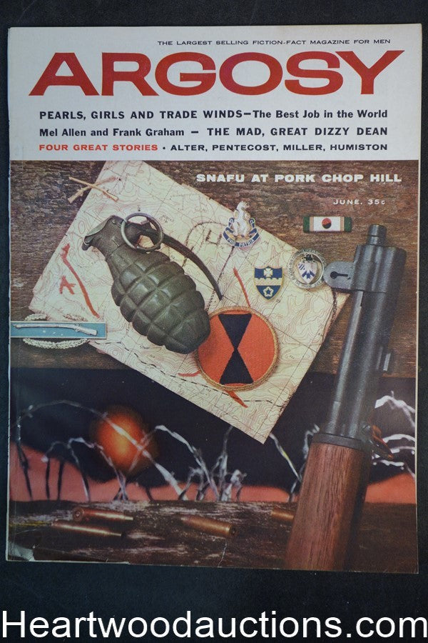 "Argosy" June 1959 Robert McGinnis, John Dillinger, Hugh Pentecost, Dizzy Dean-