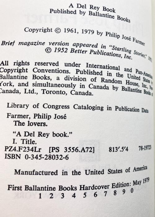 The Lovers by Philip Jose  Farmer (First Edition) Signed