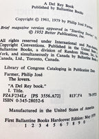 The Lovers by Philip Jose  Farmer (First Edition) Signed