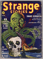 Strange Stories Aug 1939 Classic Skull Horror cover - Pulp