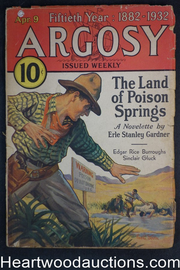 Argosy Apr 9, 1932 Edgar Rice Burroughs "Tarzan and the City of Gold" Part 5 of
