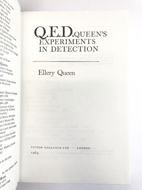 Q.E.D. Queen's Experiments in Detection by Ellery Queen (First Edition) File ...