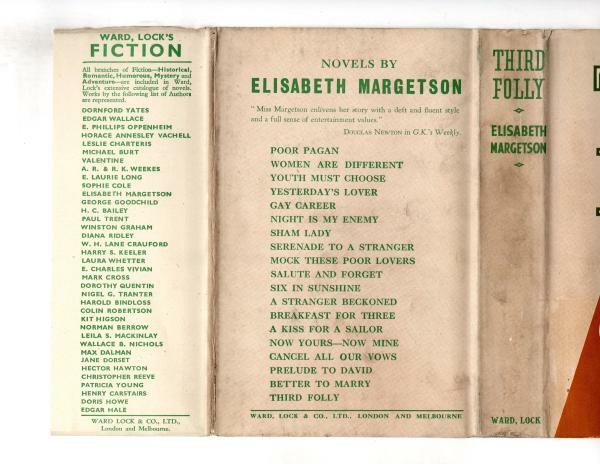Third Folly: A Romance by Elisabeth Margetson (First Edition) File Copy