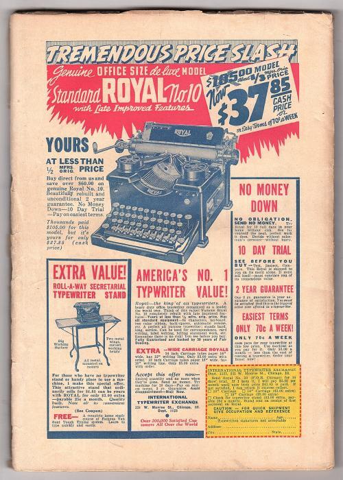 Hollywood Detective Jan 1942 #1 Classic Ward Good Girl Art Cvr - Pulp