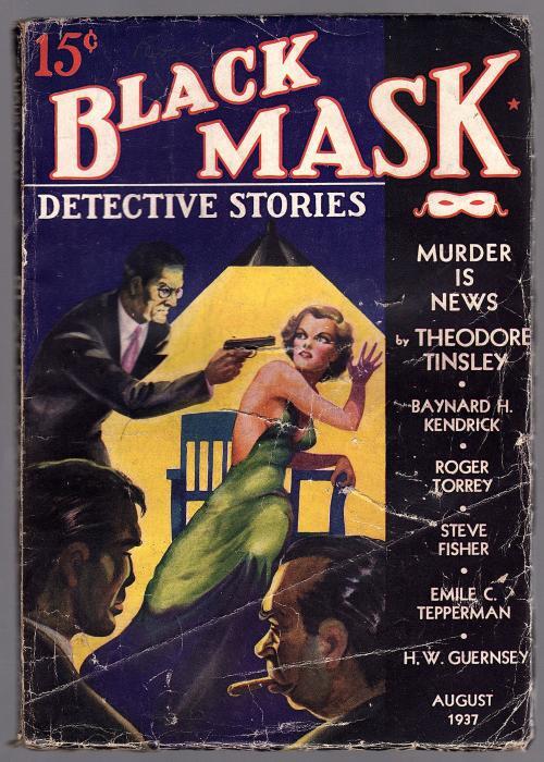 Black Mask Aug 1937 Wilbur Thomas Cvr, Theodore Tinsley - Pulp