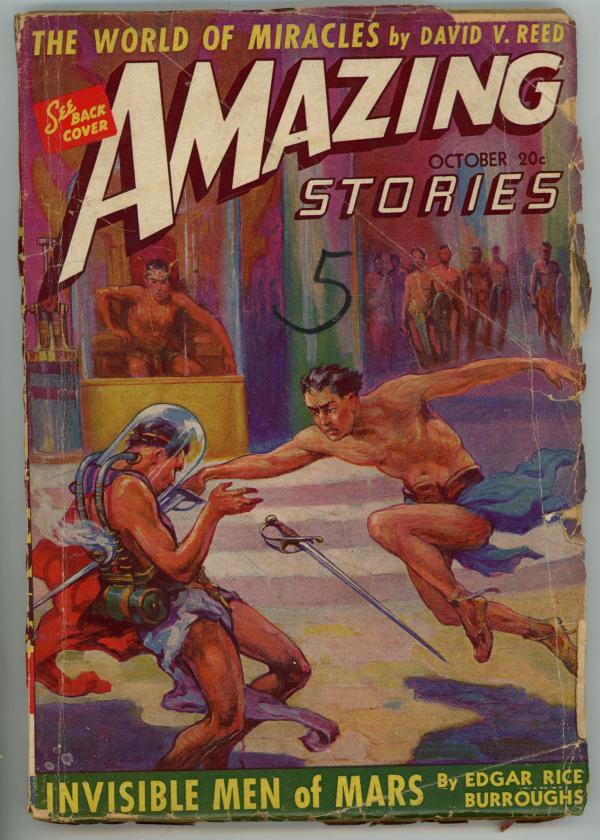 Amazing Stories" Oct 1941 Burroughs, J. Allen St. John FC, Frank Paul BC