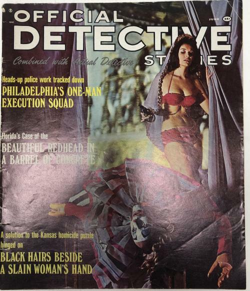Official Detective Stories June 1966 Dead Clown Cover